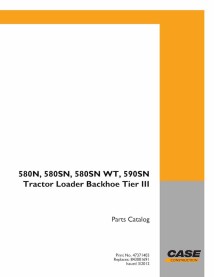CASE-843001691 Case 580N, 580SN, 590SN Tier 3 tractopelle pdf catalogue de pièces