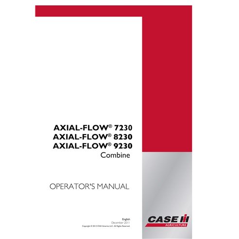 Case IH Axial-Flow 7230, 8230, 9230 moissonneuse-batteuse pdf manuel d'utilisation - Cas IH manuels - CASE-AF7230-9230-OM-EN