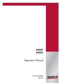 Case IH A8000, A8800 cosechadora de caña de azúcar pdf manual del operador - Caso IH manuales - CASE-84158982-EN