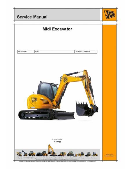 JCB-9803-9330 Manual de servicio de la miniexcavadora jcb 8080