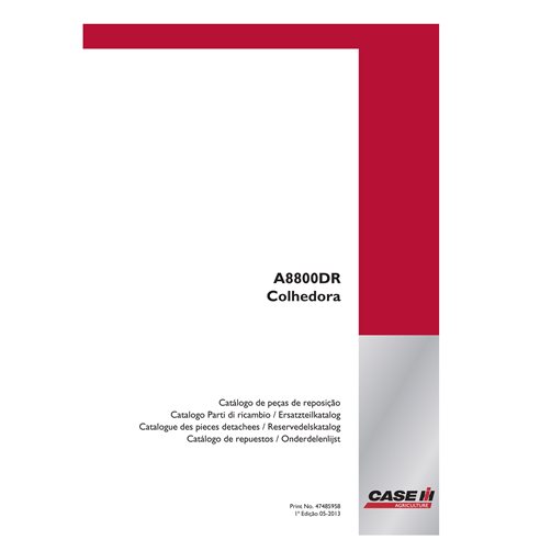 Colhedora de cana-de-açúcar Case IH A8000DR pdf catálogo de peças PT - Caso IH manuais - CASE-47486958-PT