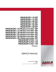 Case IH MAXXUM 110, 115, 120, 125, 130, 140 EP Multicontroller CVX tractor manual de servicio pdf - Caso IH manuales - CASE-4...