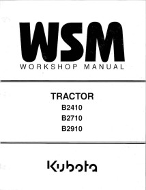 Kubota B2410, B2710, B2910 manual de taller del tractor pdf - Kubota manuales - KUBOTA-9Y011-13031-EN