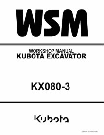 Kubota KX080-3 escavadeira pdf manual de oficina - Kubota manuais - KUBOTA-97899-61620-EN