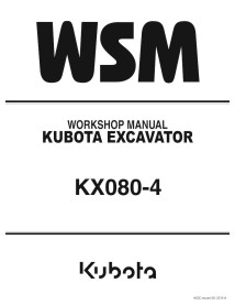 Kubota KX080-4 pelle manuel d'atelier pdf. - Kubota manuels - KUBOTA-9Y111-06740-EN