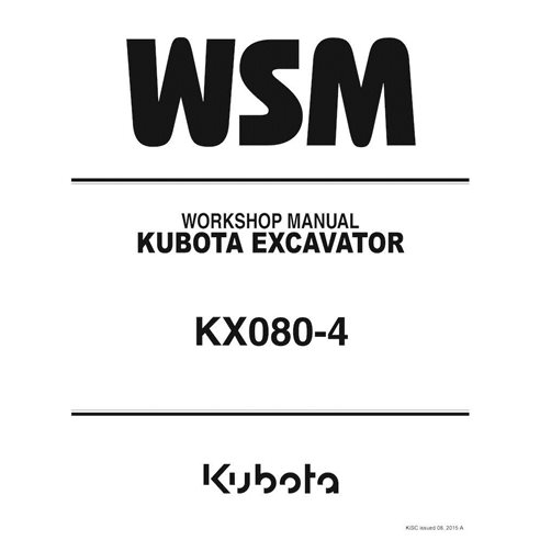 Kubota KX080-4 escavadeira pdf manual de oficina - Kubota manuais - KUBOTA-9Y111-06740-EN