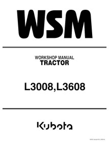 Kubota L3008, L3608 tracteur pdf manuel d'atelier. - Kubota manuels - KUBOTA-9Y111-02841-EN