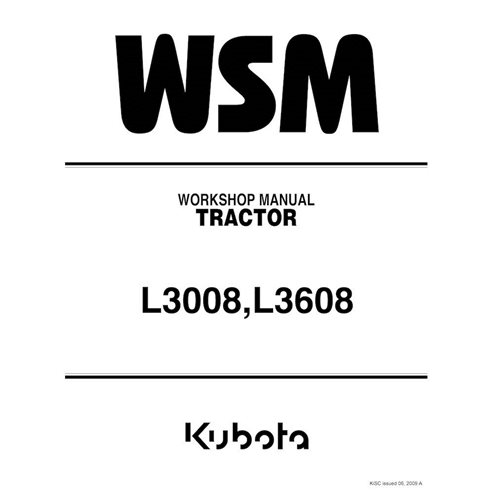 Kubota L3008, L3608 tractor pdf workshop manual  - Kubota manuals - KUBOTA-9Y111-02841-EN