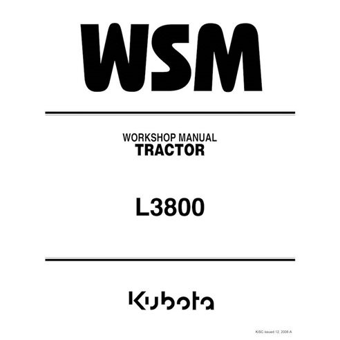 Kubota L3800 tractor pdf workshop manual  - Kubota manuals - KUBOTA-9Y011-13601-EN