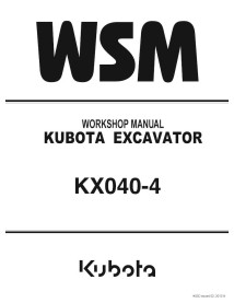 Kubota KX040-4 excavator pdf workshop manual  - Kubota manuals - KUBOTA-RY911-21760-EN