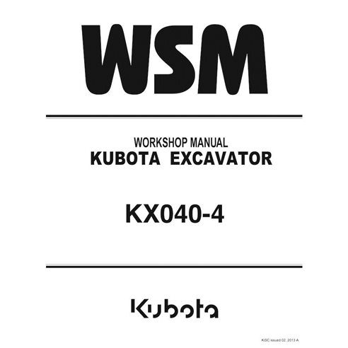 Kubota KX040-4 pelle manuel d'atelier pdf. - Kubota manuels - KUBOTA-RY911-21760-EN