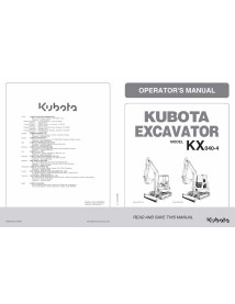 Kubota KX040-4 excavator pdf operator's manual  - Kubota manuals - KUBOTA-RD158-8121-7-EN