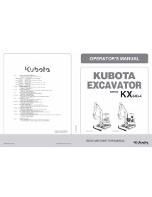 Kubota KX040-4 manuel d'utilisation de l'excavatrice pdf - Kubota manuels - KUBOTA-RD158-8121-7-EN