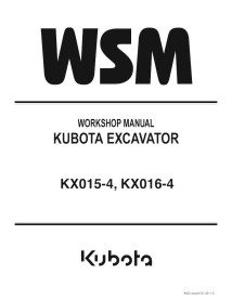 Kubota KX015-4, KX016-4 pelle manuel d'atelier pdf - Kubota manuels - KUBOTA-9Y111-00581-EN