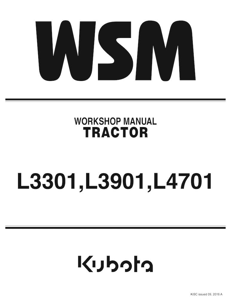 Kubota L3301, L3901, L4701 trator pdf manual de oficina