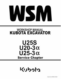 Kubota U25S, U20-3a, U25-3a escavadeira pdf manual de oficina - Kubota manuais - KUBOTA-97899-61500-EN