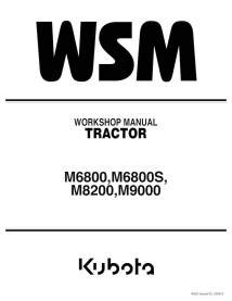 Kubota M6800, M6800S, M8200, M9000 manual de taller del tractor pdf - Kubota manuales - KUBOTA-9Y011-18008-EN