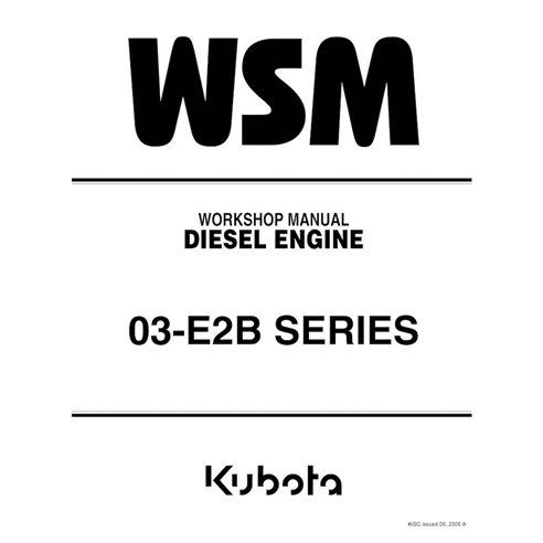 Kubota 03-E2B moteur diesel manuel d'atelier pdf - Kubota manuels - KUBOTA-9Y011-03091-EN