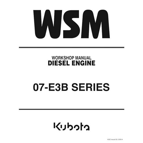 Kubota 07-E3B moteur diesel manuel d'atelier pdf - Kubota manuels - KUBOTA-9Y111-01032-EN