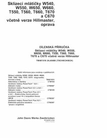 TM401516-CZ Manuel technique de réparation des moissonneuses-batteuses John Deere W540, W550, W650, W660, T550, T560, T660, T...