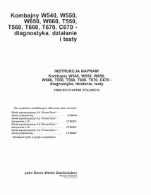 TM401653-PL John Deere W540, W550, W650, W660, T550, T560, T660, T670, C670 combiner pdf diagnostic et manuel de tests PL