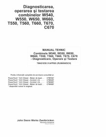 John Deere W540, W550, W650, W660, T550, T560, T660, T670, C670 combiner pdf diagnostic et tests manuel RO - John Deere manue...