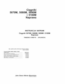 John Deere 5070M, 5080M, 5090M, 5100M tractor pdf manual técnico de reparación PL - John Deere manuales - JD-TM402053-PL