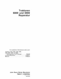 TM4517-DE Manual técnico de reparação do trator John Deere 6800, 6900 DE (TM4517)
