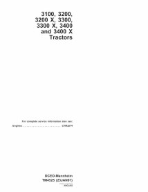 John Deere 3100, 3200, 3300, 3400 tractor pdf technical manual  - John Deere manuals - JD-TM4525-EN