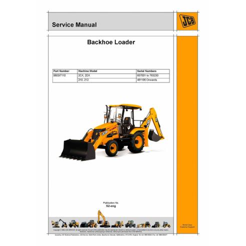 Manual de serviço da retroescavadeira Jcb 2CX, 2DX, 210, 212 - JCB manuais - JCB-9803-7110