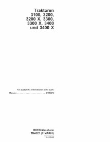 John Deere 3100, 3200, 3300, 3400 tractor pdf manual técnico DE - John Deere manuales - JD-TM4527-DE