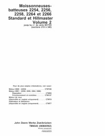 TM4545-FR Manual técnico de la cosechadora John Deere 2254, 2256, 2258, 2264, 2266 FR (TM4545)