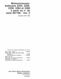 John Deere 2254, 2256, 2258, 2264, 2266 combinar pdf manual técnico FR - John Deere manuales - JD-TM4595-FR