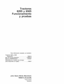 TM4610-ES John Deere 6205, 6505 tractor pdf manual técnico de operación y prueba ES