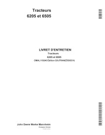 JD-OMAL119240-FR John Deere 6205, 6505 tractor operator's manual FR (OMAL119240)