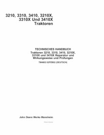 John Deere 3210, 3310, 3410, 3210X, 3310X, 3410X tractor pdf manual de reparación, operación y pruebas DE - John Deere manual...