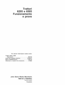 John Deere 6205, 6505 tractor pdf operation & test technical manual ES - John Deere manuals - JD-TM4739-IT