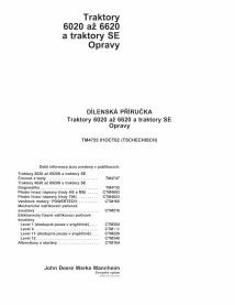 TM4755-CZ John Deere 6020, 6120, 6220, 6320, 6420, 6420S, 6520, 6620 SE tractor pdf repair technical manual CZ