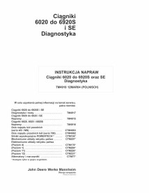 John Deere 6020, 6120, 6220, 6320, 6420, 6420S, 6520, 6620, 6820, 6920 tracteur pdf diagnostic manuel technique PL - John Dee...