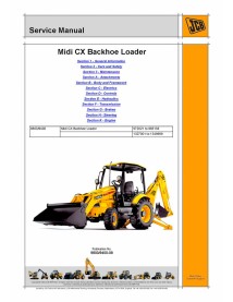 Manual de serviço da retroescavadeira Jcb midi CX - JCB manuais - JCB-9803-9400