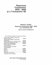 TM8153-RO Manual técnico de reparación de tractores John Deere 6020, 6120, 6220, 6320, 6420, 6420S, 6520, 6620 SE RO (TM8153)