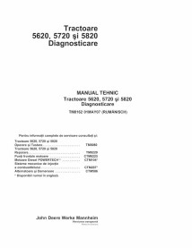 John Deere 5620, 5720, 5820 tracteur pdf manuel technique de diagnostic RO - John Deere manuels - JD-TM8162-RO