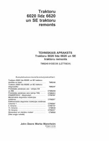 TM8248-LV John Deere 6020, 6120, 6220, 6320, 6420, 6420S, 6520, 6620 SE tractor repair technical manual LV (TM8248)