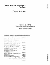 TM9072-TR Manual técnico da colhedora de algodão John Deere 9970 TR (TM9072)
