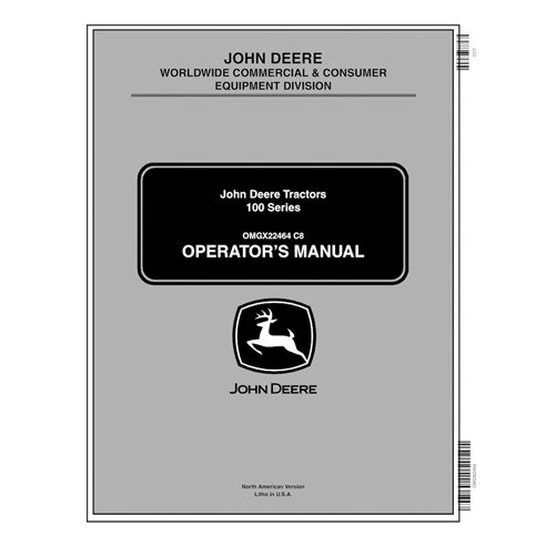 John Deere LA100, LA110, LA120, LA130, LA140, LA150 manuel d'utilisation du tracteur pdf - John Deere manuels - JD-OMGX224642-EN