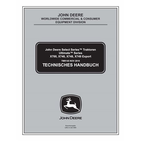 John Deere X740, X744, X748, X749 trator pdf manual técnico DE - John Deere manuais - JD-TM9145-DE