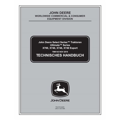 TM9145-DE John Deere X740, X744, X748, X749 trator pdf manual técnico DE