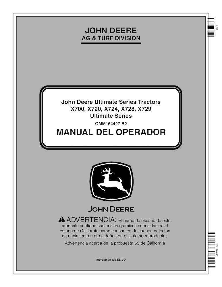John Deere X740, X744, X748, X749 tracteur pdf manuel d'utilisation ES