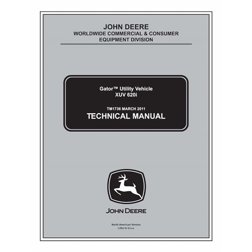 TM1736 John Deere Gator XUV 620i utility vehicle technical manual (TM1736)