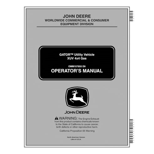 John Deere Gator XUV 620i véhicule utilitaire pdf manuel d'utilisation - John Deere manuels - JD-OMM1578553-EN